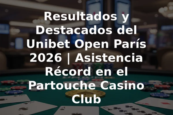 Resultados y Destacados del Unibet Open París 2026 | Asistencia Récord en el Partouche Casino Club