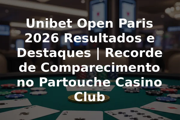 Unibet Open Paris 2026 Resultados e Destaques | Recorde de Comparecimento no Partouche Casino Club