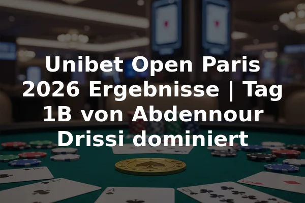 Unibet Open Paris 2026 Ergebnisse | Tag 1B von Abdennour Drissi dominiert