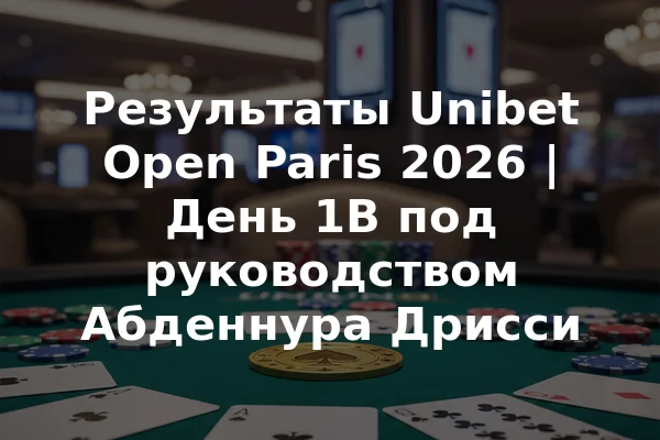 Результаты Unibet Open Paris 2026 | День 1B под руководством Абденнура Дрисси