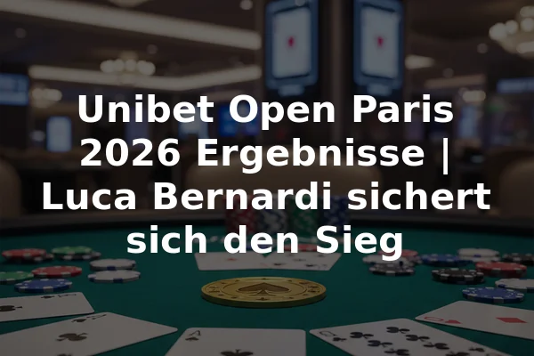 Unibet Open Paris 2026 Ergebnisse | Luca Bernardi sichert sich den Sieg