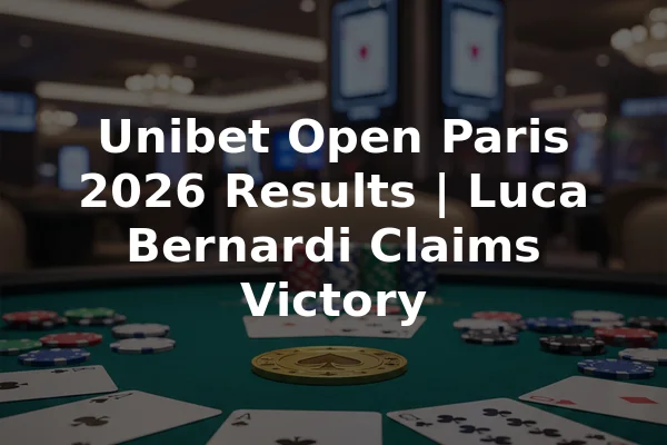 Unibet Open Paris 2026 Results | Luca Bernardi Claims Victory