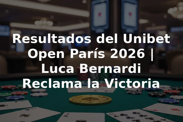 Resultados del Unibet Open París 2026 | Luca Bernardi Reclama la Victoria