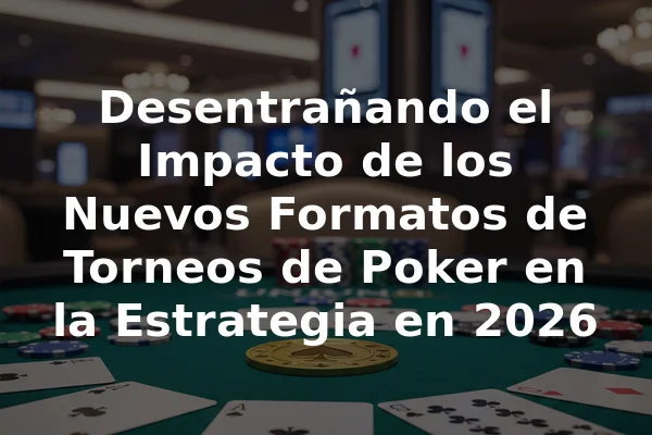 Desentrañando el Impacto de los Nuevos Formatos de Torneos de Poker en la Estrategia en 2026