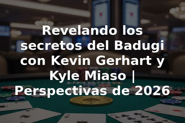 Revelando los secretos del Badugi con Kevin Gerhart y Kyle Miaso | Perspectivas de 2026