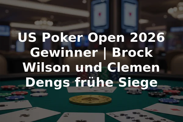 US Poker Open 2026 Gewinner | Brock Wilson und Clemen Dengs frühe Siege