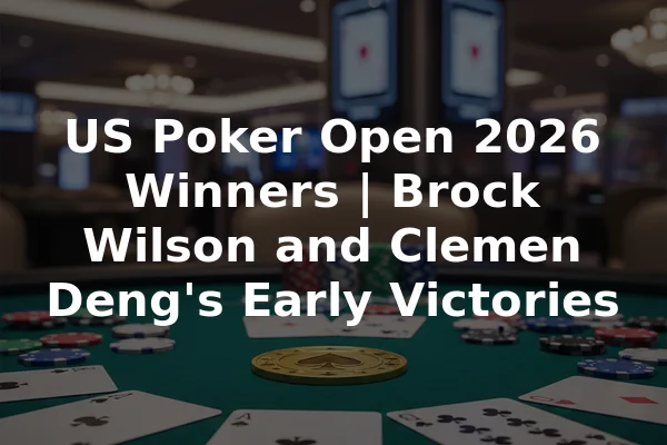 US Poker Open 2026 Winners | Brock Wilson and Clemen Deng's Early Victories