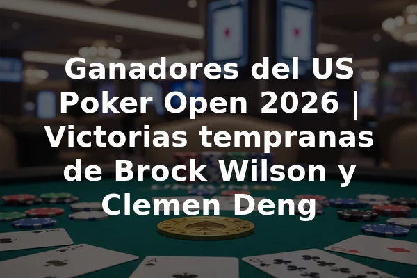 Ganadores del US Poker Open 2026 | Victorias tempranas de Brock Wilson y Clemen Deng