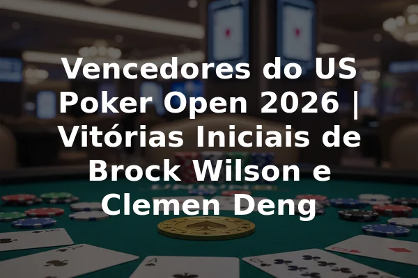 Vencedores do US Poker Open 2026 | Vitórias Iniciais de Brock Wilson e Clemen Deng
