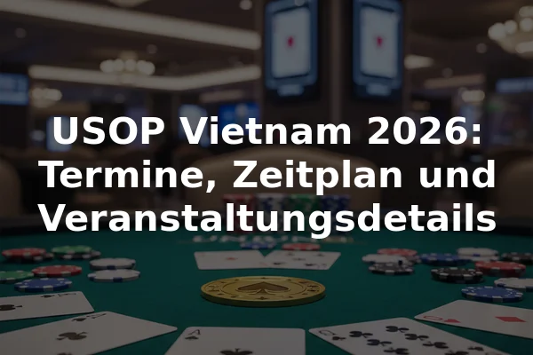 USOP Vietnam 2026: Termine, Zeitplan und Veranstaltungsdetails