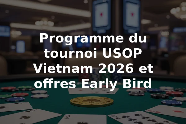 Programme du tournoi USOP Vietnam 2026 et offres Early Bird