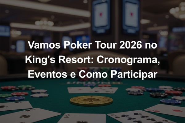 Vamos Poker Tour 2026 no King's Resort: Cronograma, Eventos e Como Participar