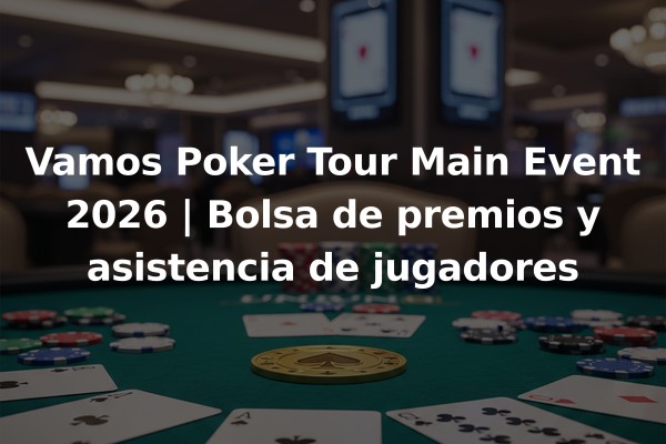 Vamos Poker Tour Main Event 2026 | Bolsa de premios y asistencia de jugadores