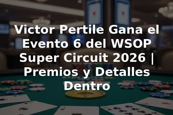 Victor Pertile Gana el Evento 6 del WSOP Super Circuit 2026 | Premios y Detalles Dentro