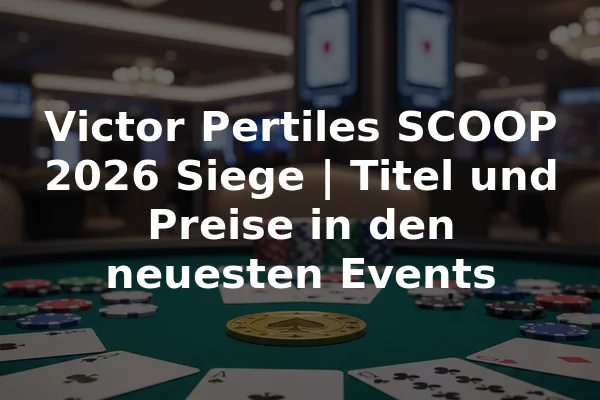 Victor Pertiles SCOOP 2026 Siege | Titel und Preise in den neuesten Events