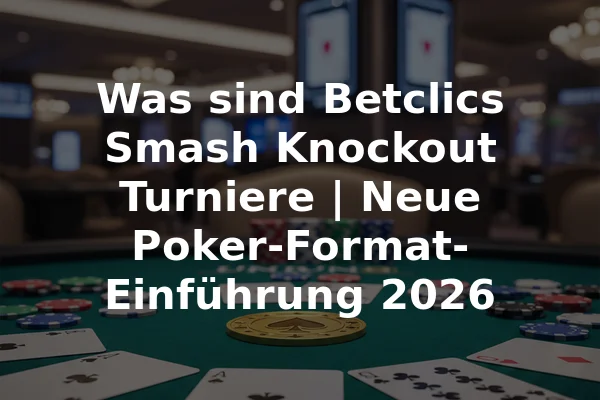 Was sind Betclics Smash Knockout Turniere | Neue Poker-Format-Einführung 2026