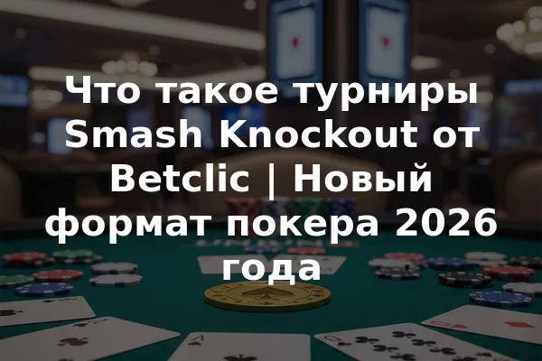 Что такое турниры Smash Knockout от Betclic | Новый формат покера 2026 года