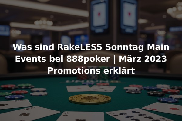 Was sind RakeLESS Sonntag Main Events bei 888poker | März 2023 Promotions erklärt