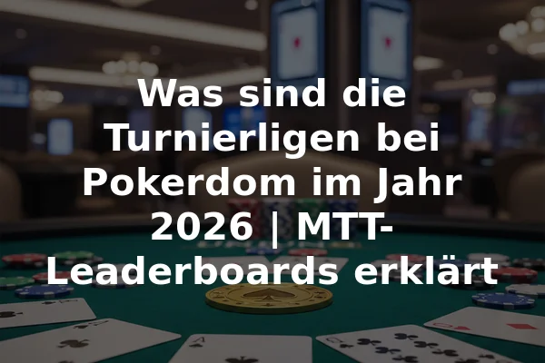 Was sind die Turnierligen bei Pokerdom im Jahr 2026 | MTT-Leaderboards erklärt