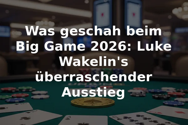 Was geschah beim Big Game 2026: Luke Wakelin's überraschender Ausstieg