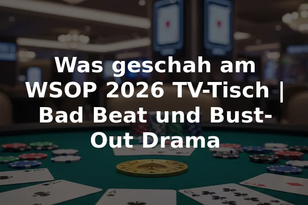 Was geschah am WSOP 2026 TV-Tisch | Bad Beat und Bust-Out Drama