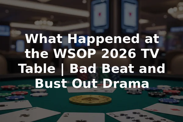 What Happened at the WSOP 2026 TV Table | Bad Beat and Bust Out Drama