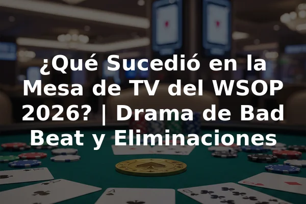 ¿Qué Sucedió en la Mesa de TV del WSOP 2026? | Drama de Bad Beat y Eliminaciones