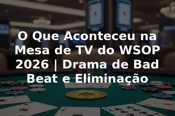 O Que Aconteceu na Mesa de TV do WSOP 2026 | Drama de Bad Beat e Eliminação