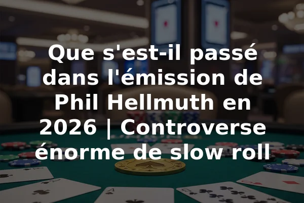 Que s'est-il passé dans l'émission de Phil Hellmuth en 2026 | Controverse énorme de slow roll
