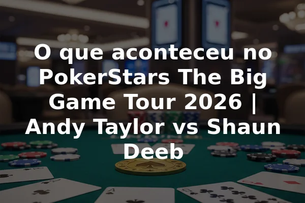 O que aconteceu no PokerStars The Big Game Tour 2026 | Andy Taylor vs Shaun Deeb