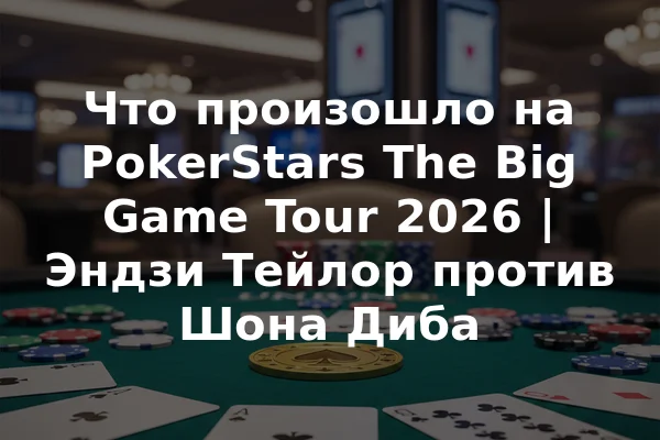 Что произошло на PokerStars The Big Game Tour 2026 | Эндзи Тейлор против Шона Диба