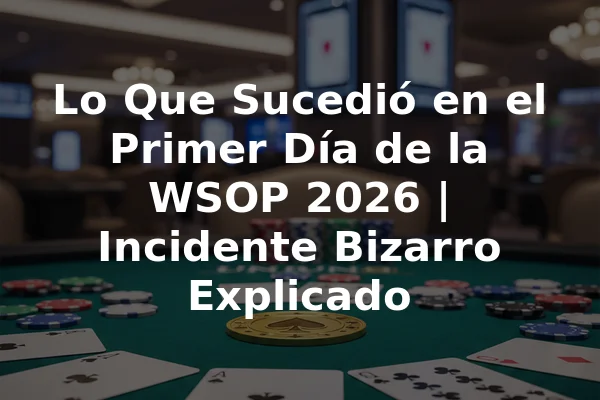Lo Que Sucedió en el Primer Día de la WSOP 2026 | Incidente Bizarro Explicado