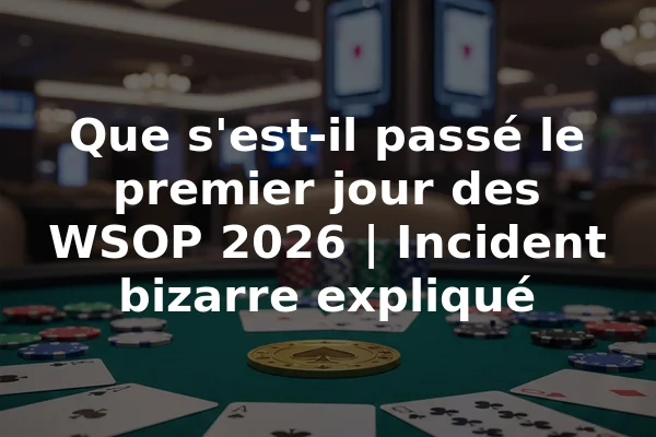 Que s'est-il passé le premier jour des WSOP 2026 | Incident bizarre expliqué