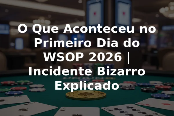 O Que Aconteceu no Primeiro Dia do WSOP 2026 | Incidente Bizarro Explicado