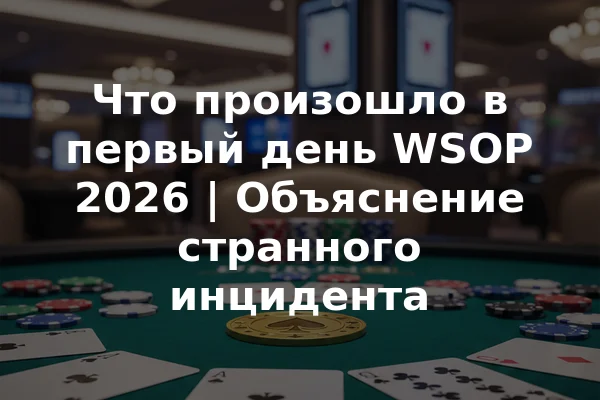 Что произошло в первый день WSOP 2026 | Объяснение странного инцидента