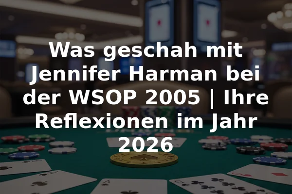 Was geschah mit Jennifer Harman bei der WSOP 2005 | Ihre Reflexionen im Jahr 2026