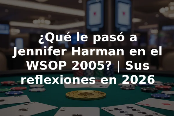¿Qué le pasó a Jennifer Harman en el WSOP 2005? | Sus reflexiones en 2026