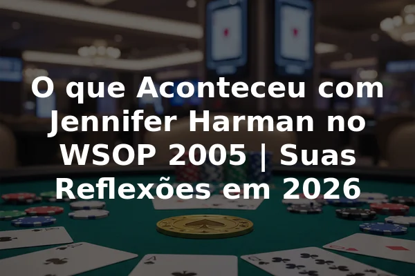 O que Aconteceu com Jennifer Harman no WSOP 2005 | Suas Reflexões em 2026