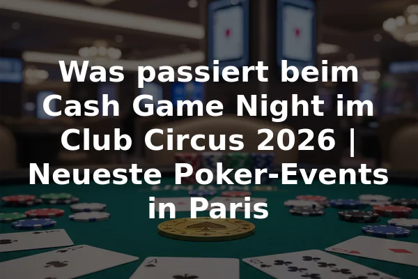 Was passiert beim Cash Game Night im Club Circus 2026 | Neueste Poker-Events in Paris