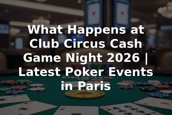 What Happens at Club Circus Cash Game Night 2026 | Latest Poker Events in Paris