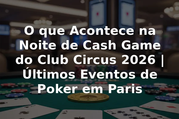 O que Acontece na Noite de Cash Game do Club Circus 2026 | Últimos Eventos de Poker em Paris