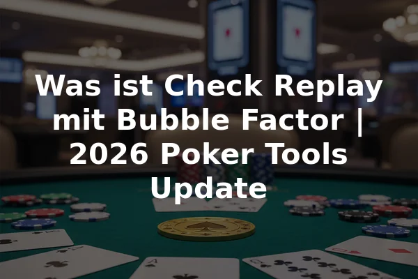 Was ist Check Replay mit Bubble Factor | 2026 Poker Tools Update