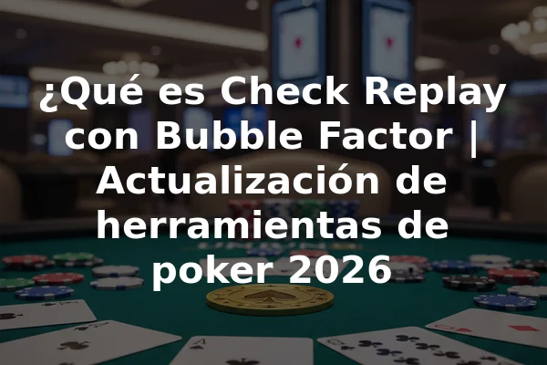 ¿Qué es Check Replay con Bubble Factor | Actualización de herramientas de poker 2026