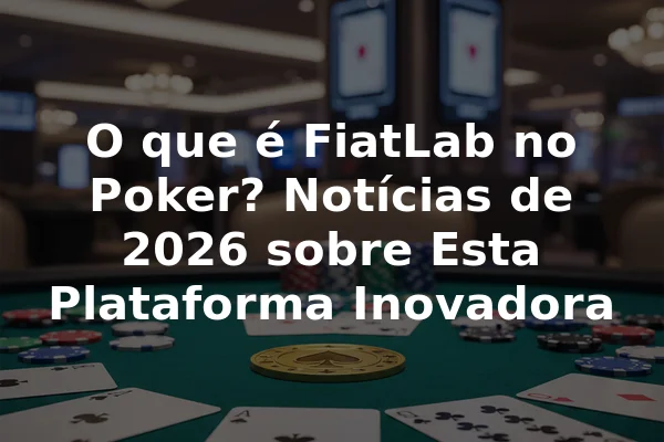 O que é FiatLab no Poker? Notícias de 2026 sobre Esta Plataforma Inovadora