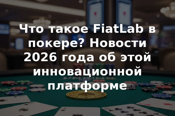 Что такое FiatLab в покере? Новости 2026 года об этой инновационной платформе