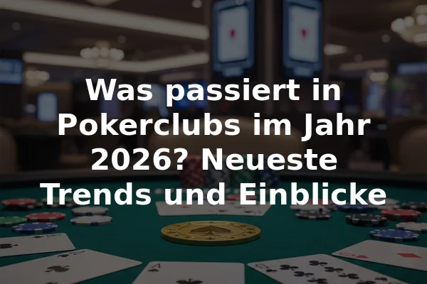 Was passiert in Pokerclubs im Jahr 2026? Neueste Trends und Einblicke