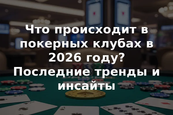 Что происходит в покерных клубах в 2026 году? Последние тренды и инсайты