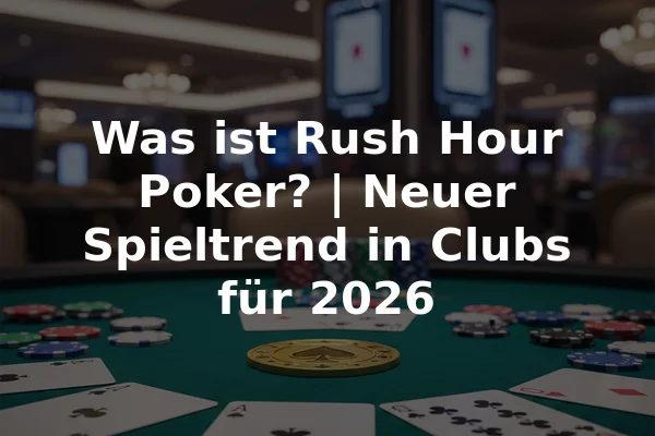 Was ist Rush Hour Poker? | Neuer Spieltrend in Clubs für 2026