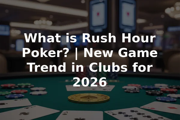 What is Rush Hour Poker? | New Game Trend in Clubs for 2026