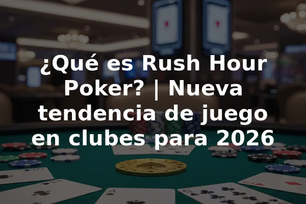 ¿Qué es Rush Hour Poker? | Nueva tendencia de juego en clubes para 2026